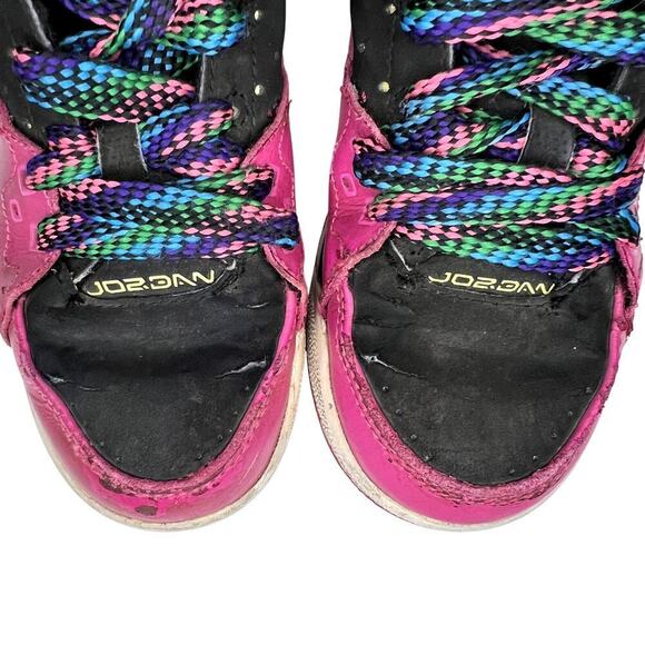 Jordan Flight SC-1 Leather Sneakers Girls Size 13C Hot Pink/Black - Picture 13 of 13